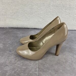 Naturalizer Womens Tan Patent Pointed Toe Stiletto Pumps Heels Nude S1938